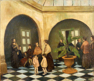 Obra: Patio de hospital - Eduardo Amzaga