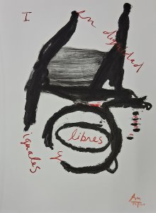 Obra: Carpeta de 30 grabados tirada 56/100  'Homenaje a Fray Bartolom� de las Casas' - Robert Motherwell