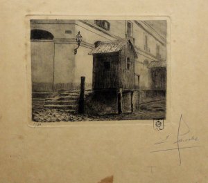 Obra: Barracas del antiguo puerto (Capurro viejo) - Ernesto Laroche