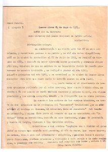 Obra: Copia de la carta de  Pedro Figari a Ernesto Laroche - Buenos Aires - 24 de mayo de 1924 - - Pedro Figari