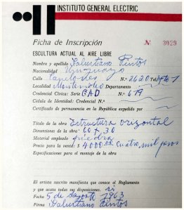 Obra: Ficha del IGE (Instituto General Electric) de Salustiano Pintos  - 1963 - Salustiano Pintos