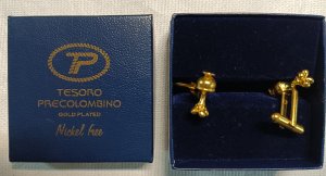 Obra: Par de gemelos enchapados en oro - Tesoro Precolombino -  Desconocido