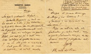 Obra: Carta a Barradas membretada, Sebastia Gasch. - Rafael Barradas