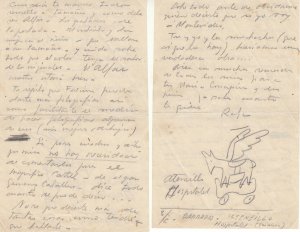 Obra: Carta firmada por R. Barradas con dibujo e inscripcin "Atheneillo Hospitalet" - Rafael Barradas